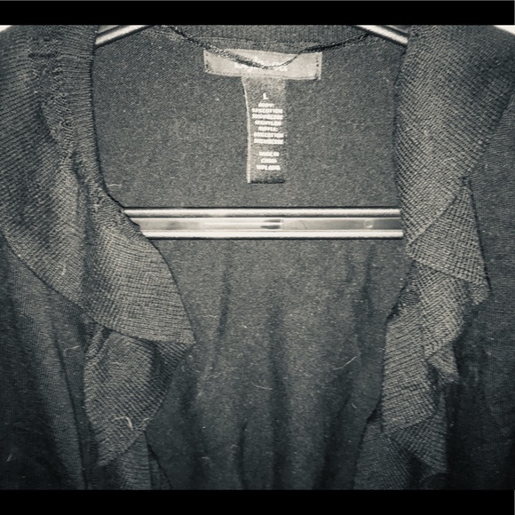 Black Ruffled Cardigan - Picture 6 of 7